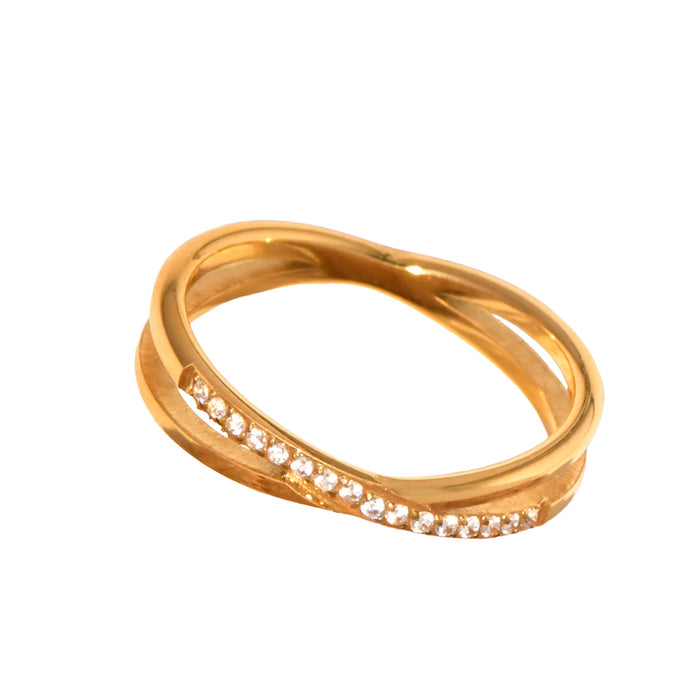 Wholesale 1Pc 18K Gold Plated Cross Diamond Ring