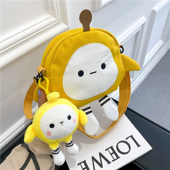 Wholesale New Cute Cartoon Egg Party Canvas Bags Japanese Girls' Casual and Stylish Single Shoulder Backpacks JDC-SD-YT006