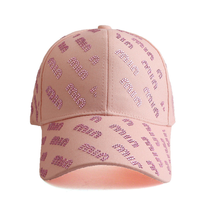 Wholesale Women' s outdoor baseball cap with rhinestone lettering