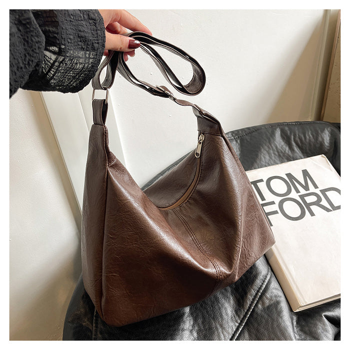 Wholesale New retro large capacity tote bag, fashionable and casual for work and commuting, new single shoulder crossbody bag