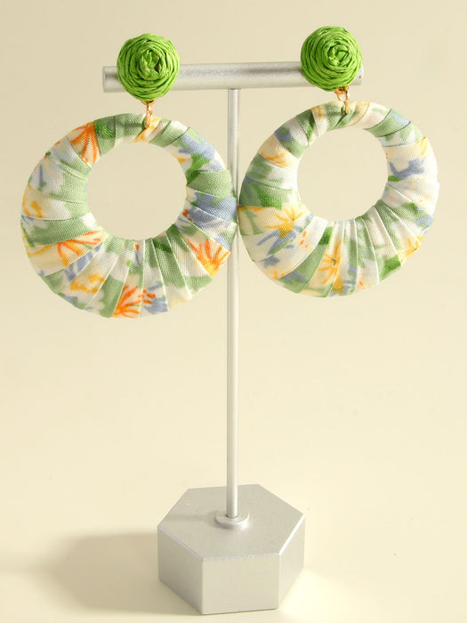 Wholesale Exaggerated geometric circular hollow floral cloth earrings with simple, fashionable and personalized earrings