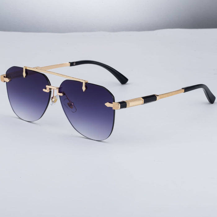 Wholesale New Fashionable Frameless Sunglasses with Personalized and Trendy Double Beam Sunscreen Sunglasses