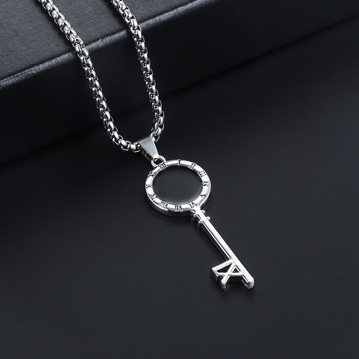 Wholesale Key Pendant Men's Titanium Steel Necklace JDC-NE-JuXing012