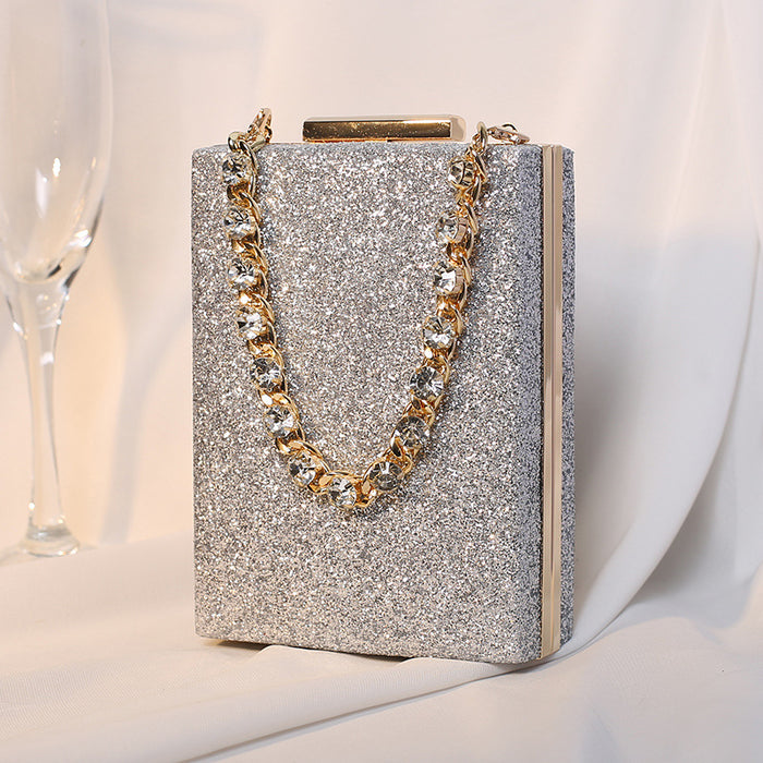 Wholesale Banquet Bag with Rhinestone Chain Hand-held Crossbody Women's Small Bag Socialite Banquet Handbag JDC-HB-MM008