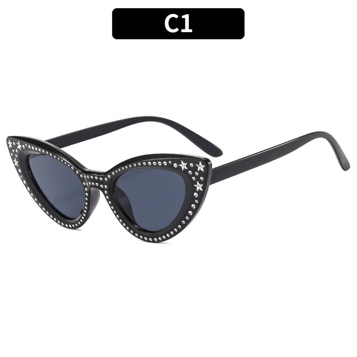 Wholesale 2024 Cat Eye Diamond PC Sunglasses JDC-SG-XIa069
