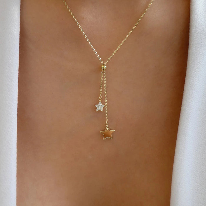 Wholesale Fashionable, simple, adjustable star pendant, vintage necklace, collarbone chain