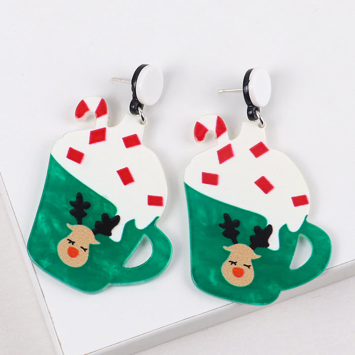 Wholesale Christmas Acrylic Snowman Color Matching Earrings JDC-ES-ChouD003