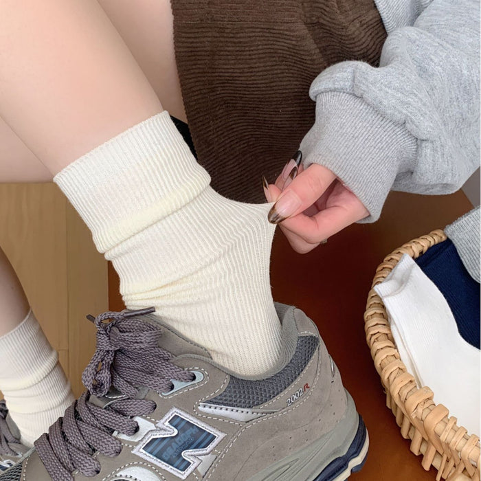 Wholesale Socks, mid tube, long tube, white pile socks, paired with small leather shoes