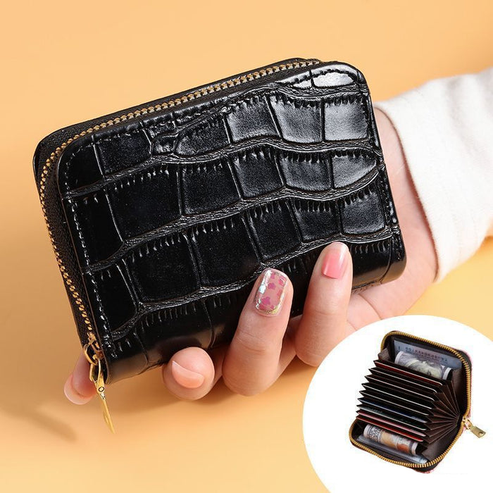 Wholesale PU Card Holder Multi-Slot Retro Letters Pattern Women' s Daily Wallet Gift MOQ≥3
