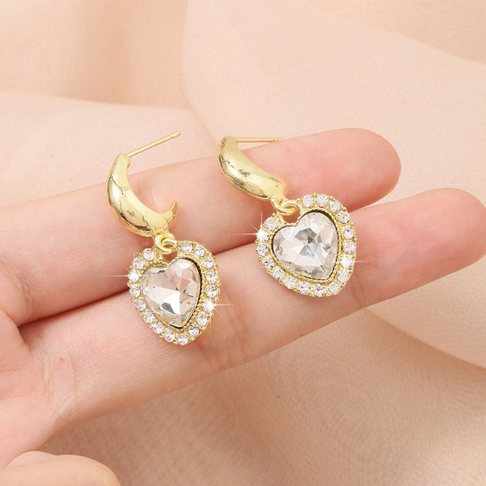 Wholesale love diamond earrings S925 silver needle  ear jewelry women