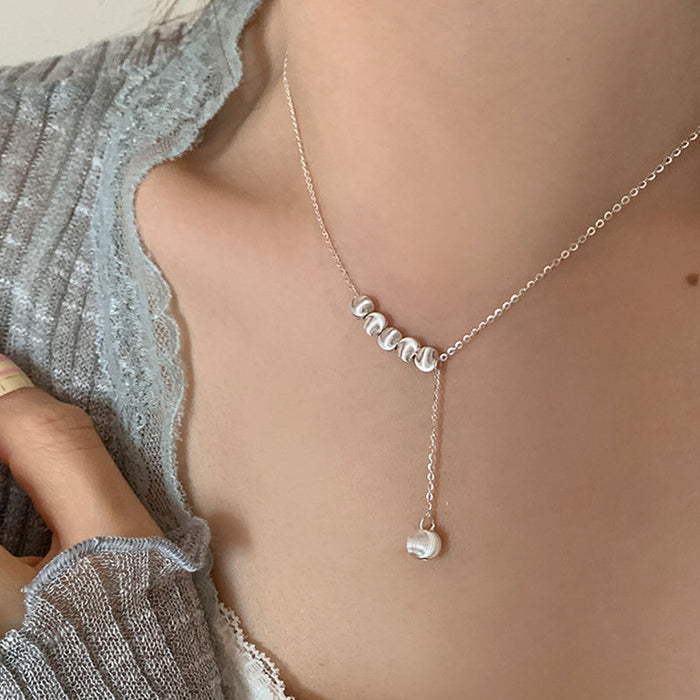 Wholesale Metal Small Ball Pendant Necklace Women's Neck Chain