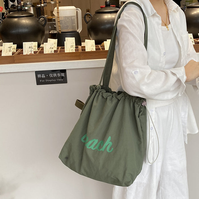 Wholesale Artistic lazy canvas bag, casual versatile shoulder bag, large capacity tote bag