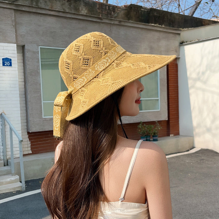 Wholesale New Hat Thin Breathable Knitted Hat Big Edge Sunshade Hat Outdoor Sunscreen Beach Hat Fisherman's Hat