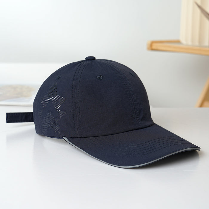 Wholesale Quick drying waterproof baseball cap, casual duckbill cap, perforated breathable reflective cap