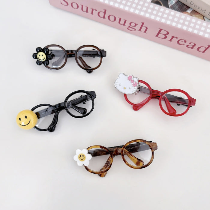 Wholesale Smiley face glasses design hair clip