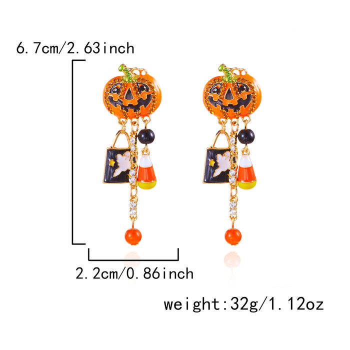 Wholesale Halloween Skeletons Ghost Pumpkin Necklace Trendy Party Jewelry
