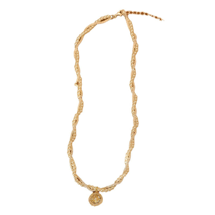 Wholesale Double-layer Wrap Pearl Eight Mans Star Necklace Gold Electroplated Flash Diamond Necklace