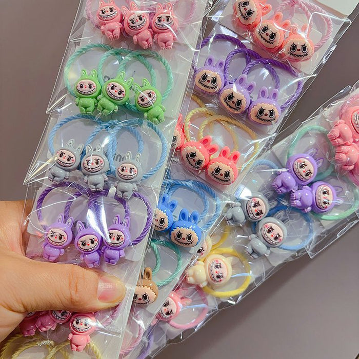 Wholesale 10pcs Cartoon small hair ring children' s hair accessories baby does not hurt the hair rubber band cute headdress