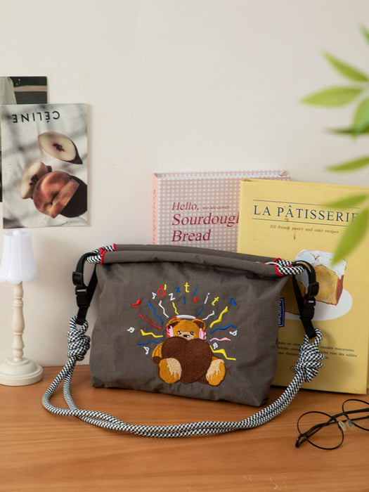 Wholesale Handheld single shoulder canvas bag, mobile zipper small bag