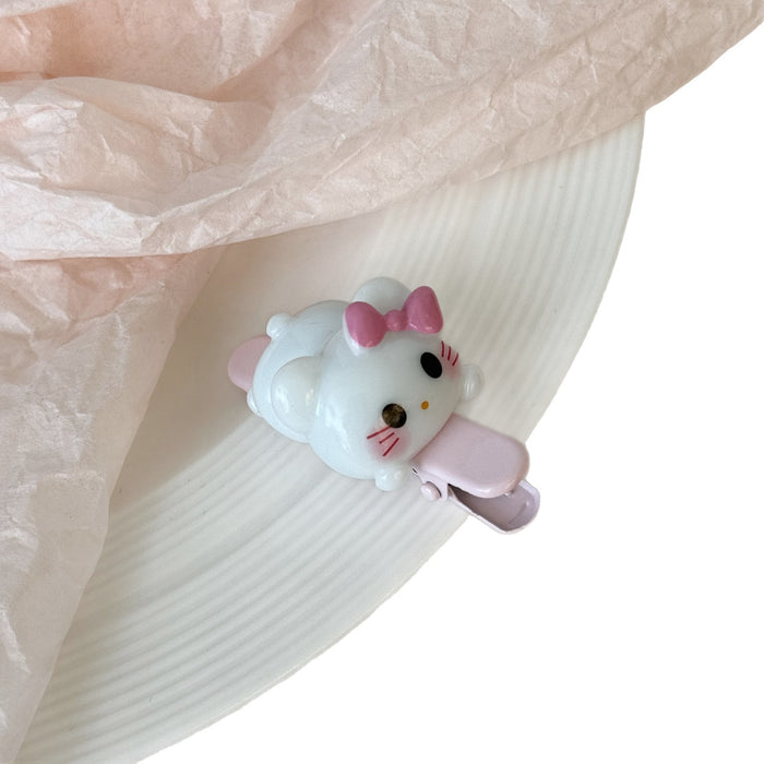 Wholesale Cute White Three-Dimensional Cat Hair Clips