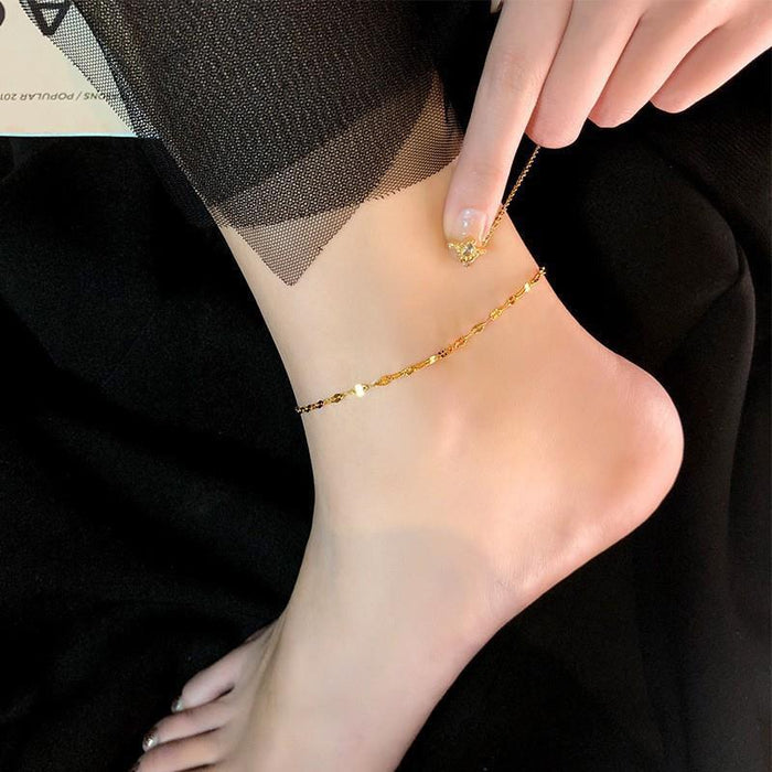 Wholesale Non-fading anklet,  trendy summer titanium steel anklet