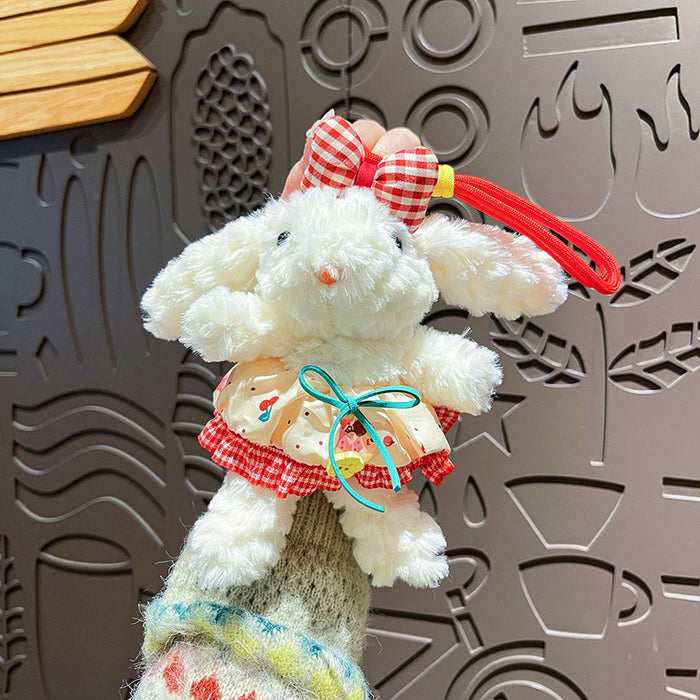 Wholesale Creative Plush Princess Skirt Long Ear Rabbit Keychain Cartoon Cute Bag Pendant Gift