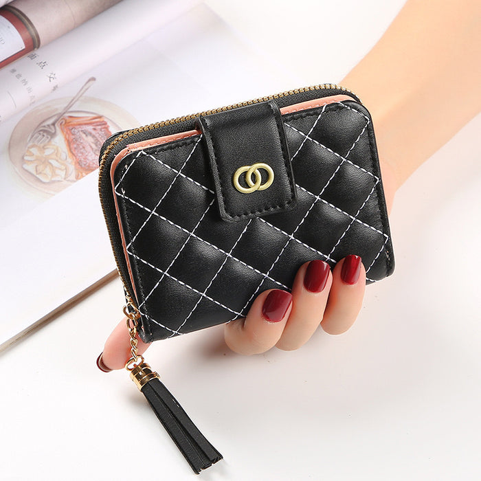 Wholesale ladies short wallet women zipper wallet Korean version of large capacity