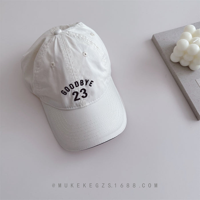 Wholesale High end children's soft top duckbill hat street photography embroidered sun hat outdoor