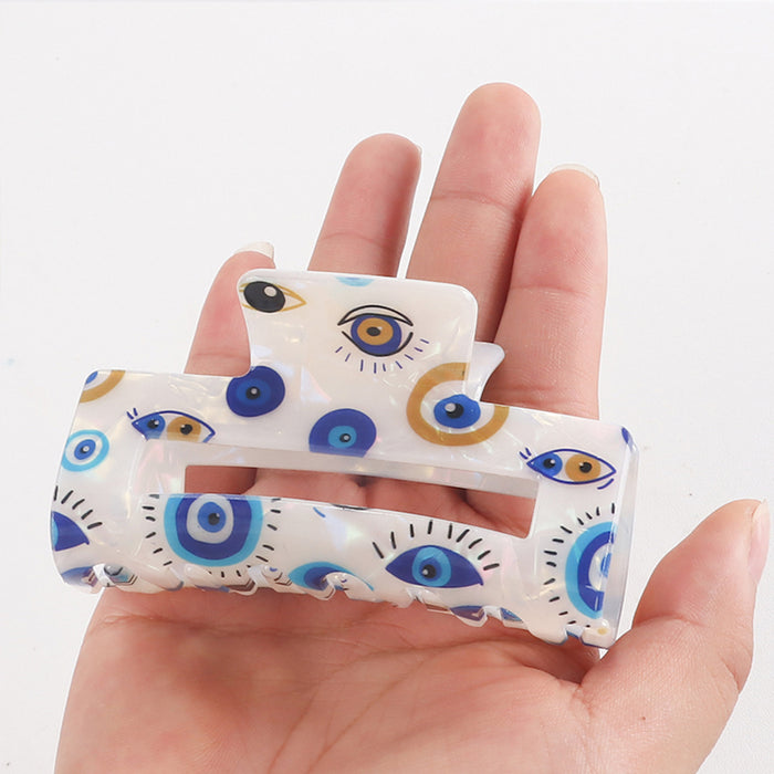 Wholesale Devil' s Eye Element Claw Clip Niche Hairpin Bun Shark Clip Hair Accessory