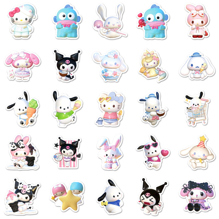 Wholesale 50pcs cartoon cute cat phone case stickers