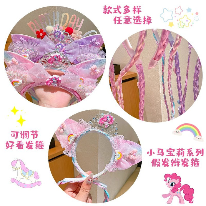 Wholesale Pony Sweet Gradient Wig Headband Girls Crown Headband Cartoon Hairpin