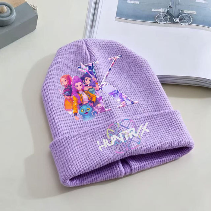 Wholesale KPOP Knitted Cartoon Letter Print Hat