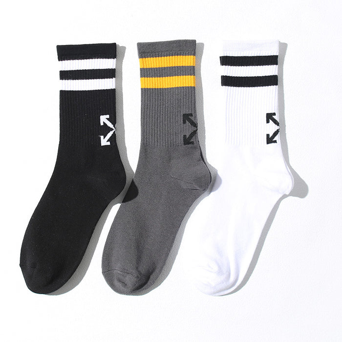 Wholesale Sports socks, two bar striped socks, skateboard socks, cotton socks, arrow socks, neutral socks