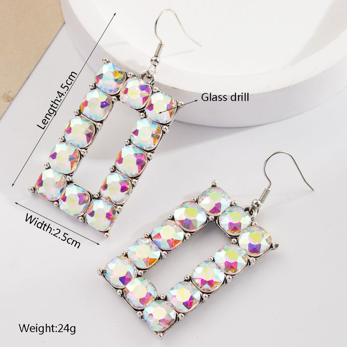 Wholesale Colorful diamond statement earrings