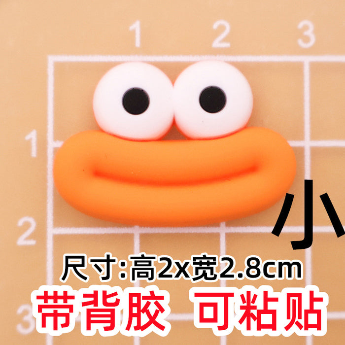 Wholesale 5pcs Big Small size cartoon sausage mouth eyes charger protective cover plush toy hairpin phone case accessories