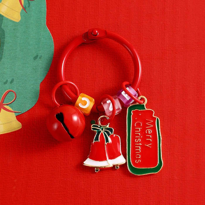 WholesaleCartoon Christmas small pendant creative metal keychain