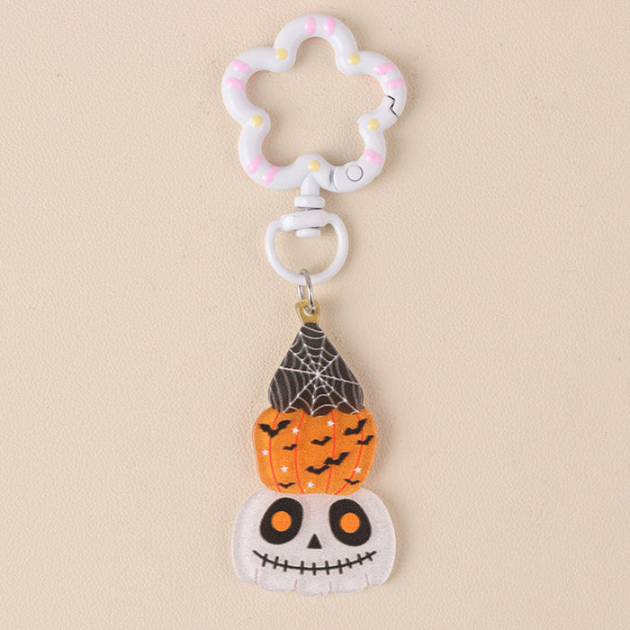 Wholesale Acrylic Fun Keychain  Series Cartoon Funny Pumpkin Ghost European and American Hanging Ornaments