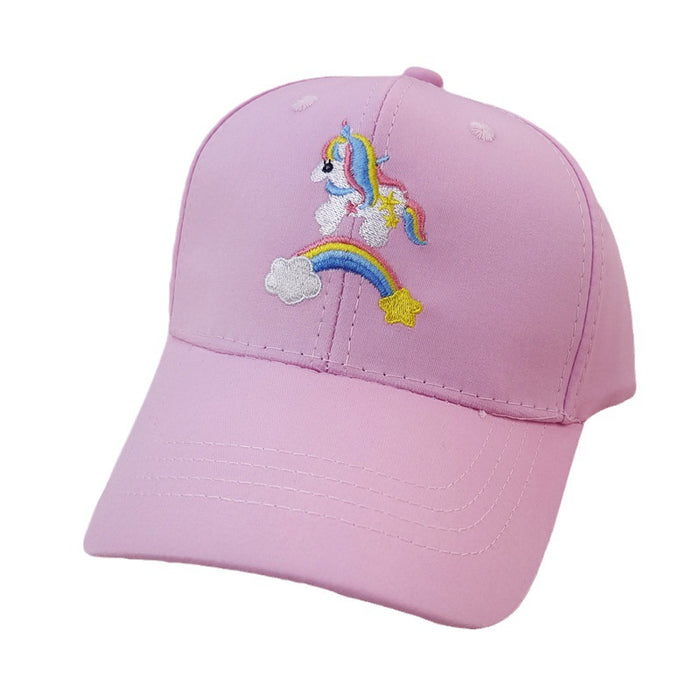 Wholesale Children's Unicorn Embroidered Baseball Hat, Cute Cartoon Duck Tongue Hat, Sunscreen and Sunshade Hat