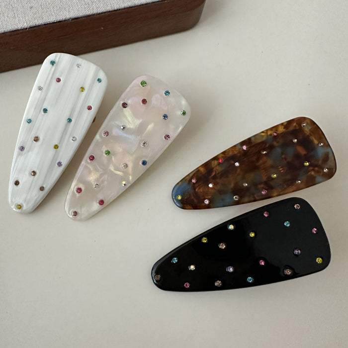 Wholesale Color diamond hair clip with simple side fringe clip