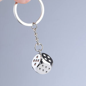 Wholesale Metal Keychain Black and White Dice Waist Accessories Key Pendant