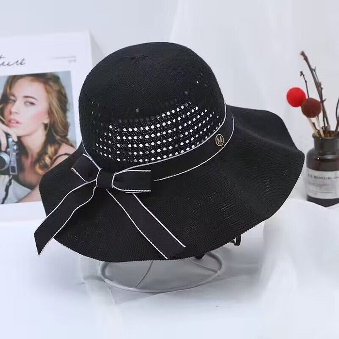 Wholesale Sun hat, sun protection straw hat, foldable bow, versatile and fashionable sun protection hat