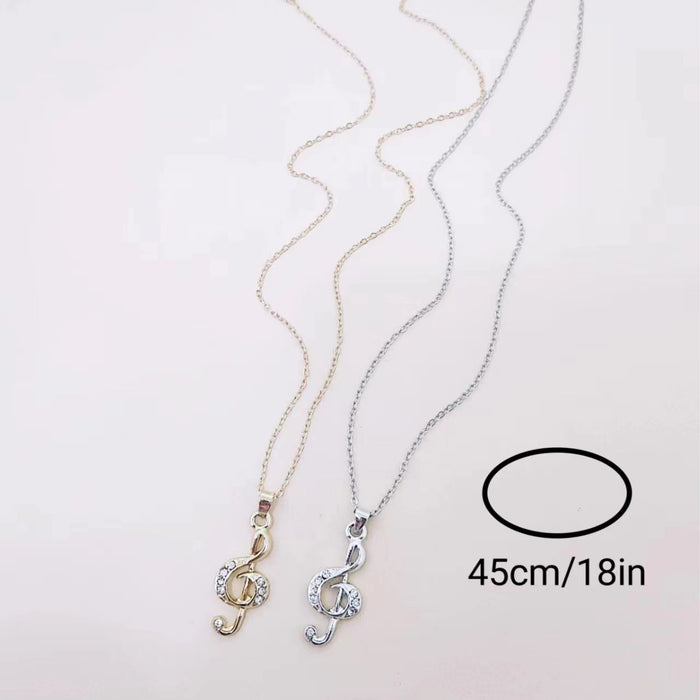 Wholesale Diamond Music Symbol Pendant Zinc Alloy Necklace JDC-NE-JiuWei001