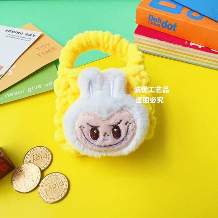 Wholesale New plush coin purse, hand knitted data cable storage bag, protective cover wholesale