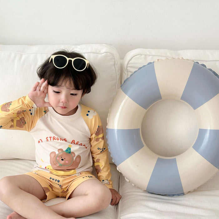 Wholesale New Boys' Split Swimsuit, Children's Long Sleeve Set, Quick Drying Swimsuit, Boys', Middle and Small Children's Baby Swimsuit