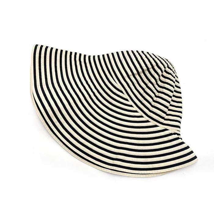 Wholesale Striped fisherman hat women summer sun hat retro fashion sun protection bucket hat