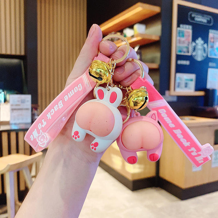 Wholesale Cute soft rubber decompression doll pendant keychain creative personalized couple bag