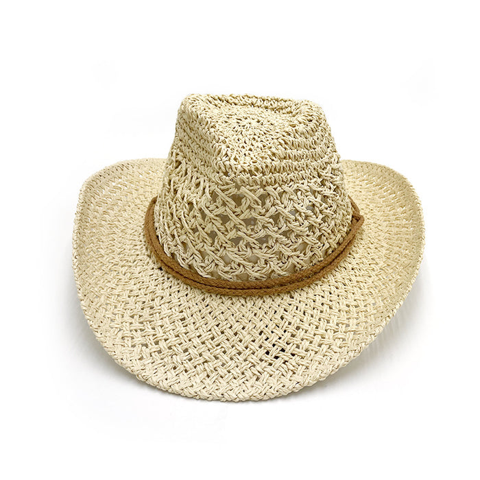 Wholesale Handmade Raffia Hat Mountaineering Camping Style Casual Outdoor Sun Hat
