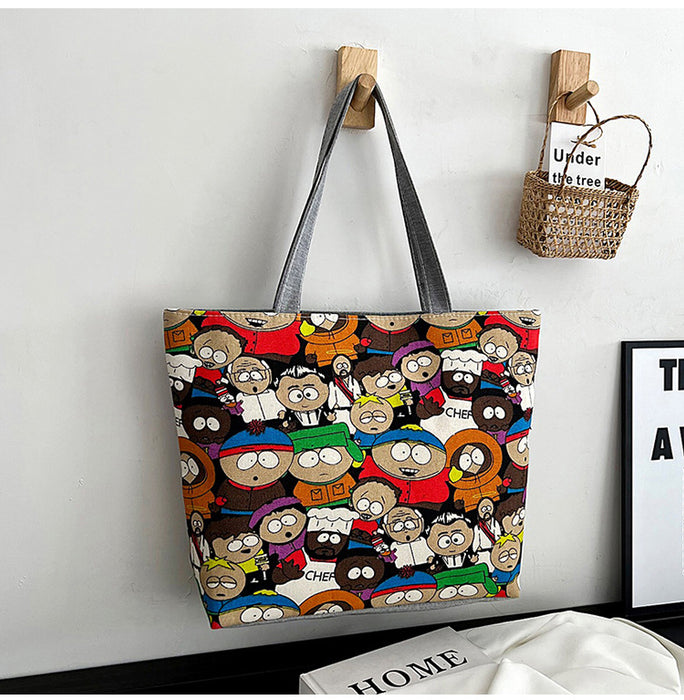 Wholesale Canvas Bag Large Capacity Women's Bag Printed Handbag Tote Large Bag Artistic Student Bag Shopping Bag