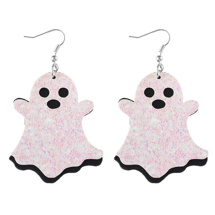 Wholesale  Cute Ghost Sequins Pendant Earrings Multi-layer Gothic Style Double-sided Ear Jewelry
