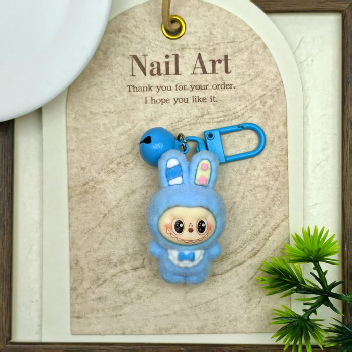 Wholesale flocked bell resin accessory Keychains